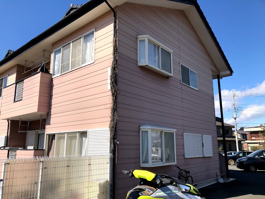 前橋市富士見町周辺　アパート屋根外壁塗装ビフォーアフター